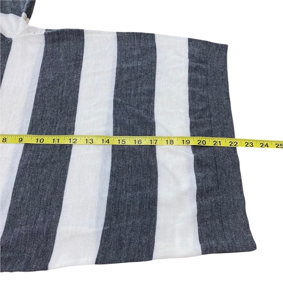 Loft Bow embellished Sweater Cute Sweater Wool rhinestone BowStriped gray Medium - Picture 8 of 9